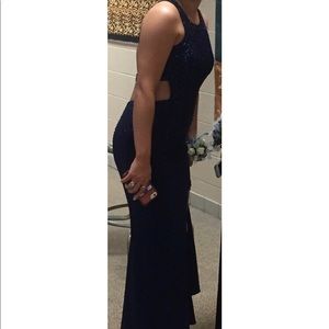 Navy Blue Sequence Prom Dress size 4